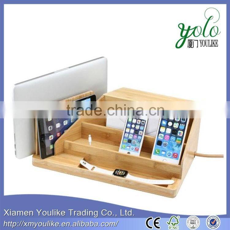 All-in-One Natural Bamboo Charging Station