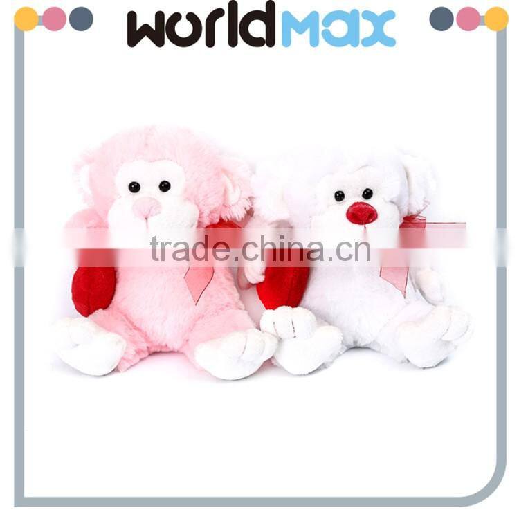China Made Graceful Heart Monkey Promotional Baby Plush Toy