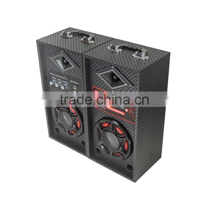 new product 2016 wooden stage active speakers with handheld