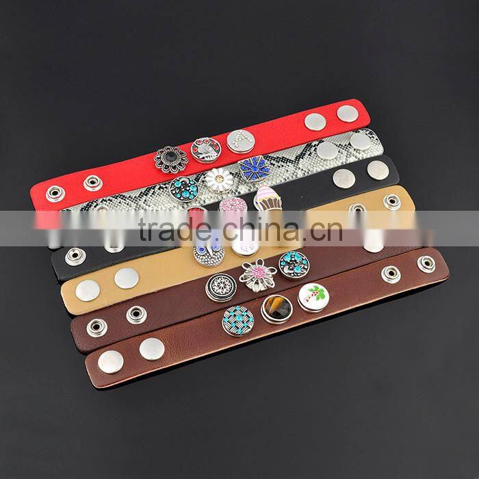 Hot New Products For 2015 Snap Button Faux Leather Bracelet