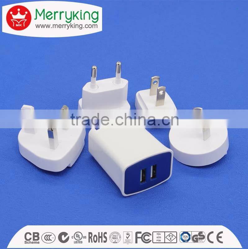 Micro USB car charger 5V4.2A 2 USB portable car charger with free samples