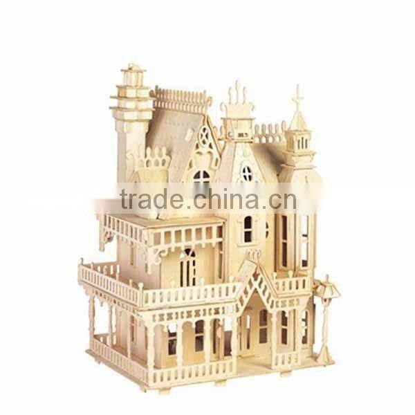 Fantasy Villa Dol House Model-3D Wood Puzzle-Great Learning Toy Hobby Item