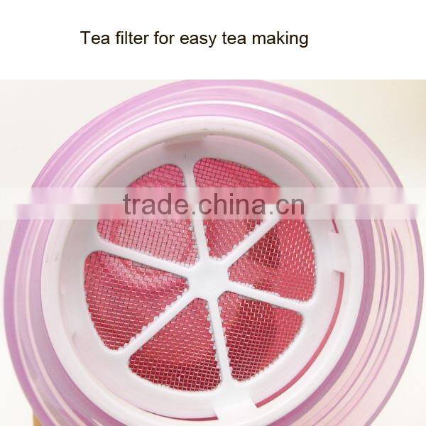 600ml Insulated Fruit Infuser tumbler Plastic Water bottle