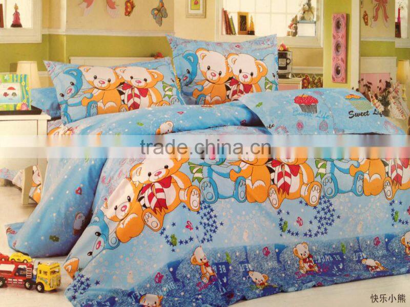 pigment printed 100% polyester bedding sets,simple duvet cover,teddy bear bedding set