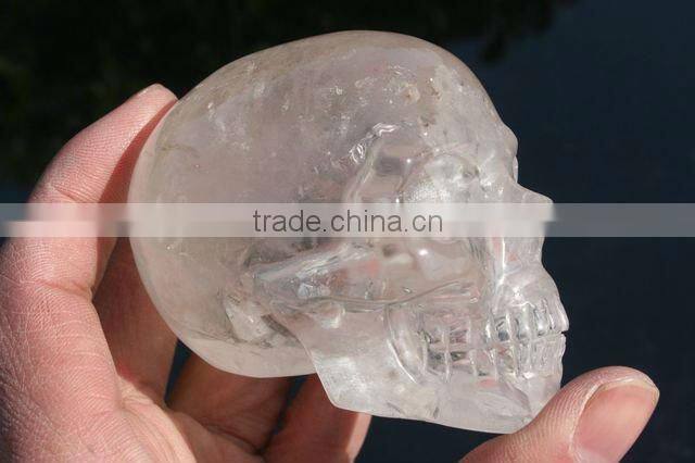 Rare Stuning Quartz Rock Crystal Skull Carving