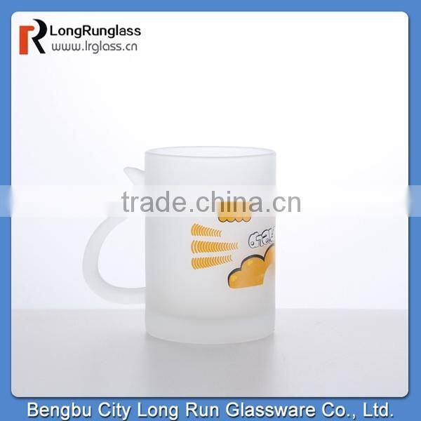 LongRun 10oz frosted water glass mug with sprinting