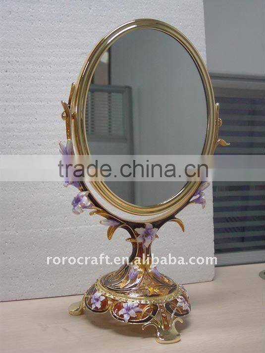 craft pewter design enamel paint gift table stand mirror