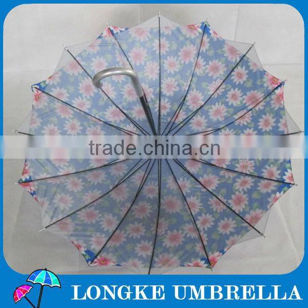 auto open Floral style straight umbrella