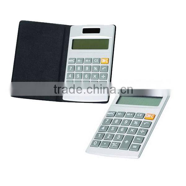 Hot sales 8 digit pocket leather calculator for promotion