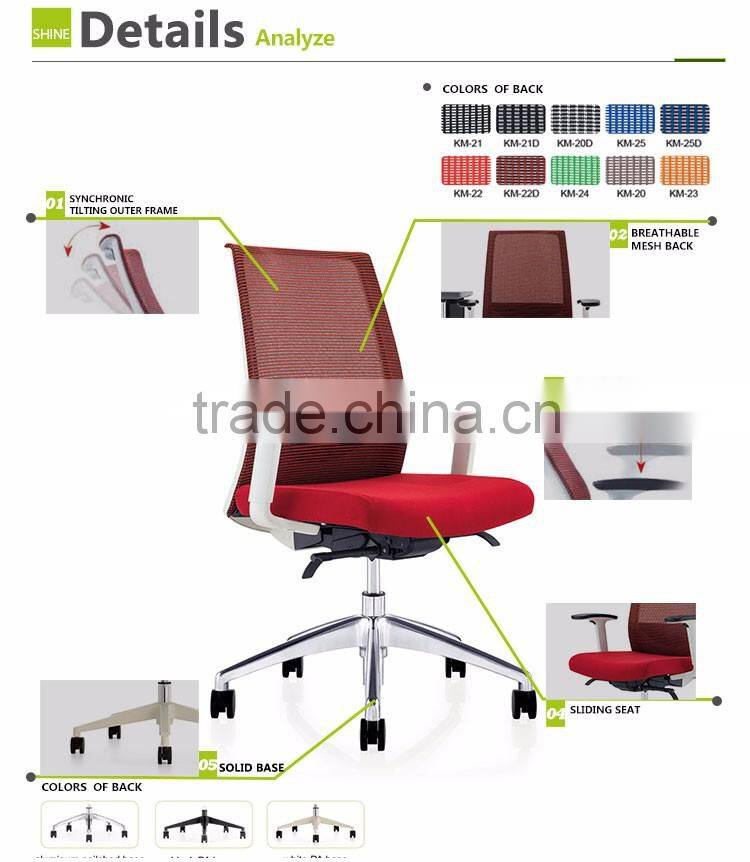 2015 National high quality plastic good mechanism mesh task chair