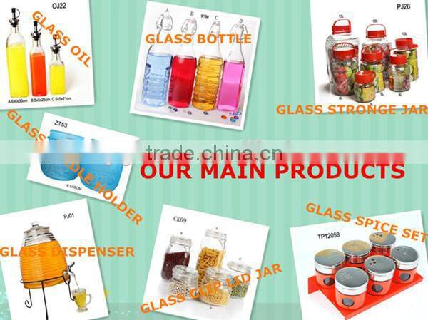 Food grade glass airtight jars with clamp lid