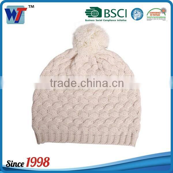 High quality promotional custom winter warm beanie red color knitted hat