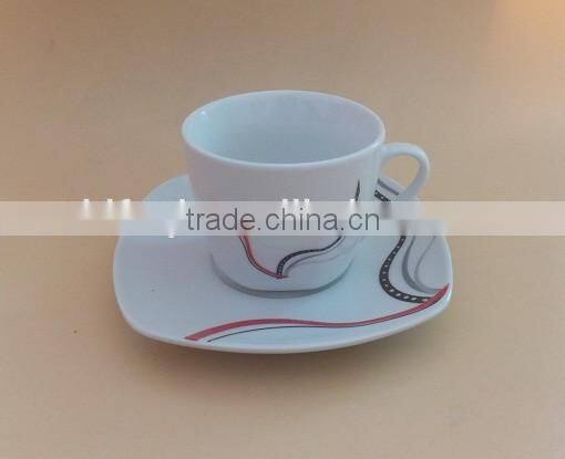 Fashion design coffee and tea set fine porcelain cups and saucers sets