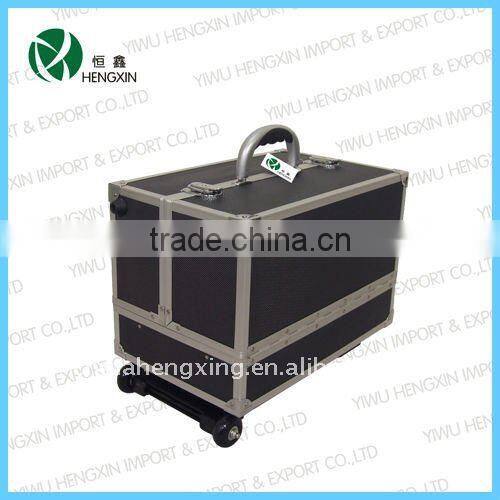 Aluminum trolley makeup case cosmetic storage case