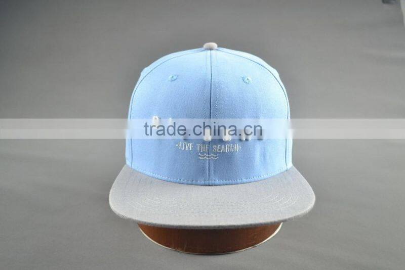 Hi quality custom 100% cotton twill 6-panel snapback cap