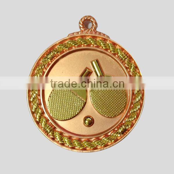 table tennis custom metal gold sport medal