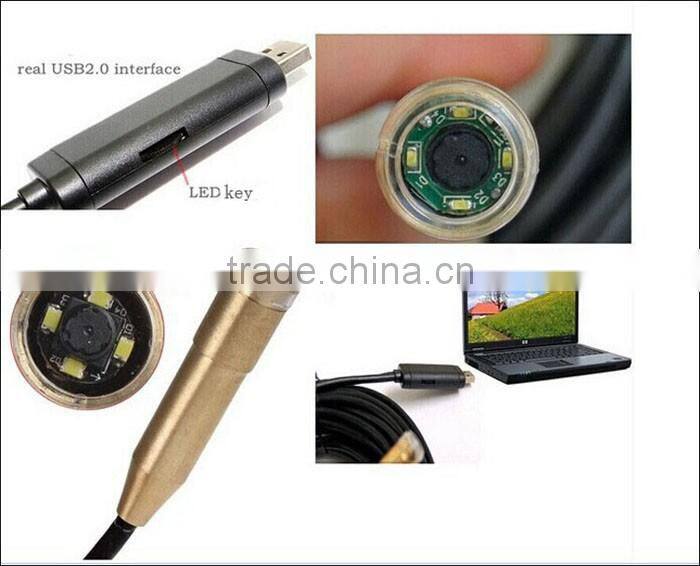 portable Mini 14mm Dia length 3m Borescope usb snake industrial endoscope Camera