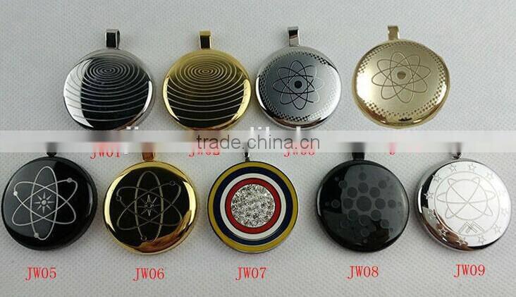 stainless steel pendant necklace, with negative ion, FIR, magnet and germanium stone