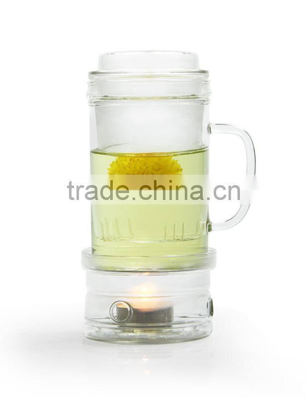 400ml borosilicate glass mug with Candle Heater