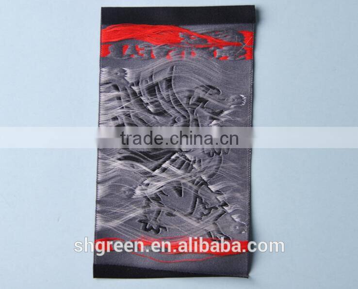 high definition sports wear fabric woven label with trademark