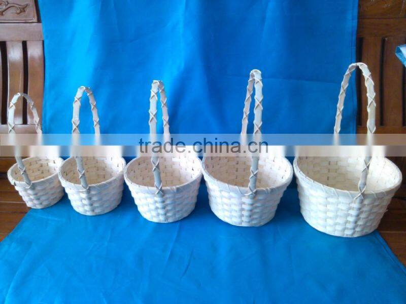 New style weaving round colourful stained bamboo basket