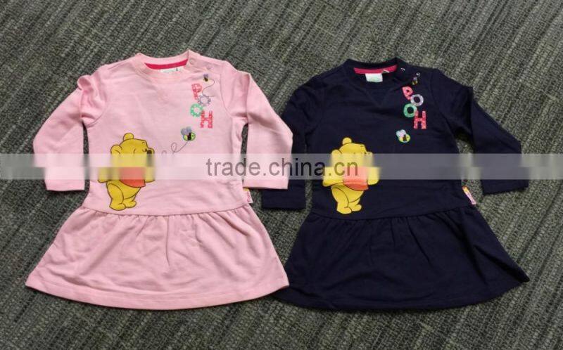 Wholesale new casual design children winter dress,lovely print kids dress