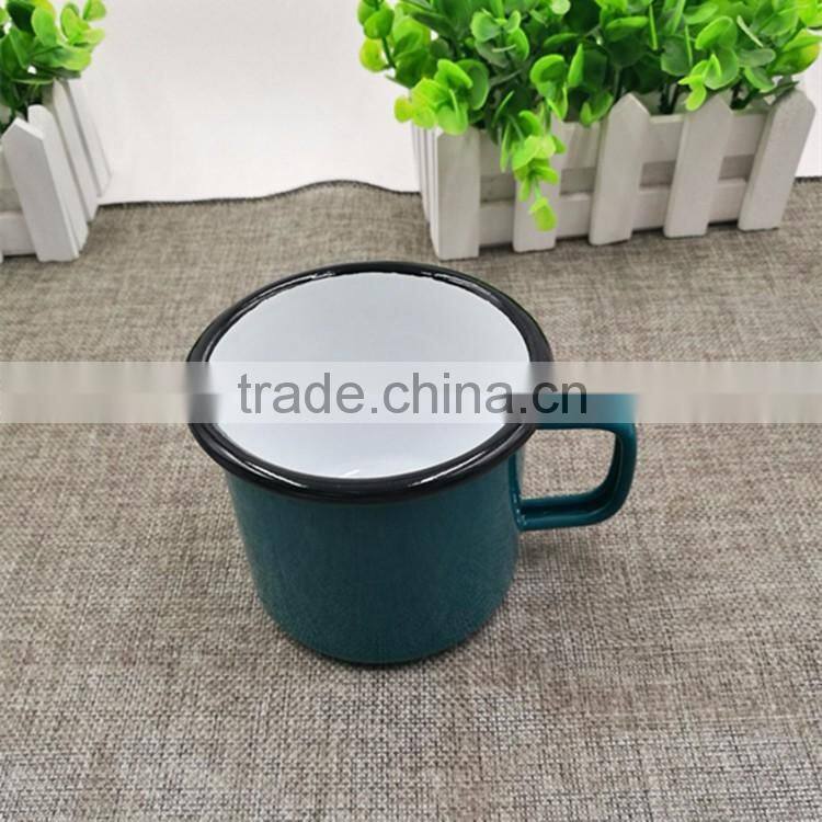 Europe Popular 350ml custom enamel cappuccino mug camping enamel mug stock wholesales
