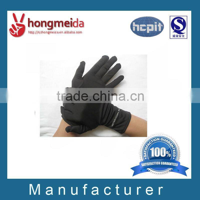 white cotton marching band gloves with snap button