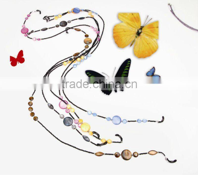 2012 Fashion reading glasses chain and cord ,beaded glasses chain