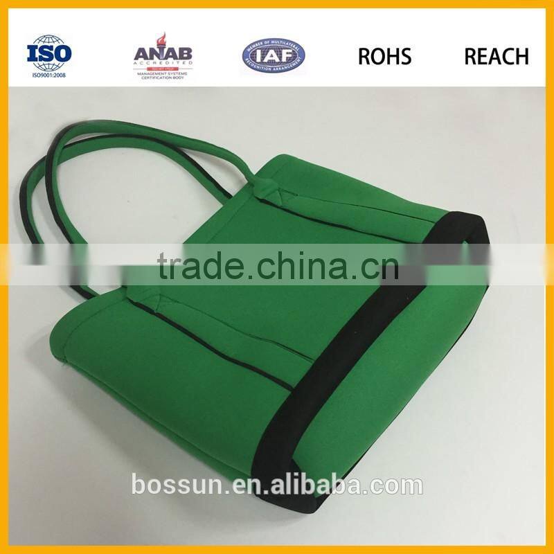 OEM lady fashion colorful shopping bag neoprene handbags