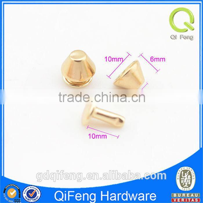 wholesale 8mm*9mm*10mm gold & light gold metal rivets and studs for clothes