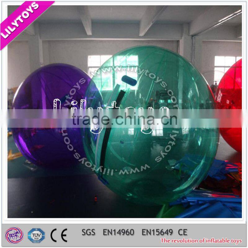 High quality zorbing ball, inflatable human hamster ball, clear human ball for water park