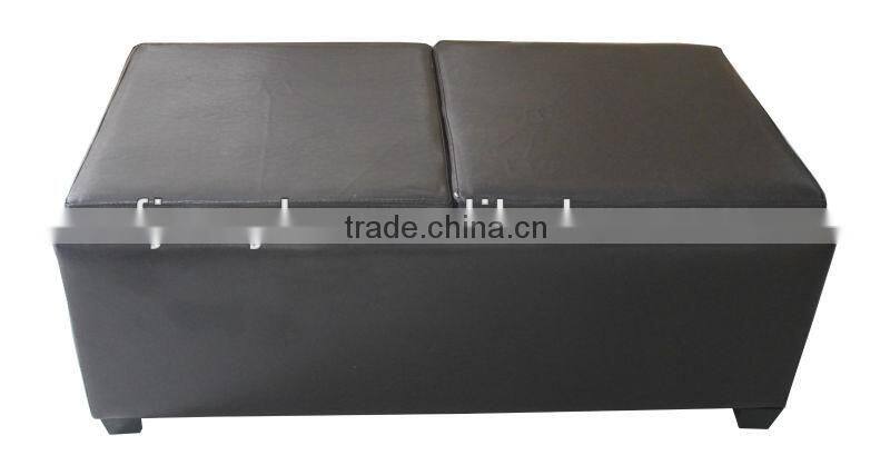 leather double storage ottoman