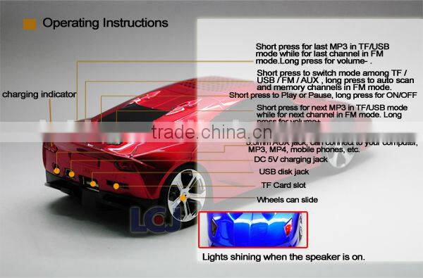 Hot car shaped usb input mp3 player