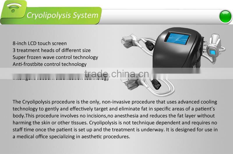 Fat freezing liposuction machine,3 handpiece for different boy parts