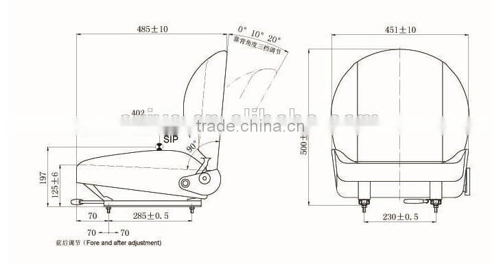 Adjustable forklift seat PVC cover YH-01