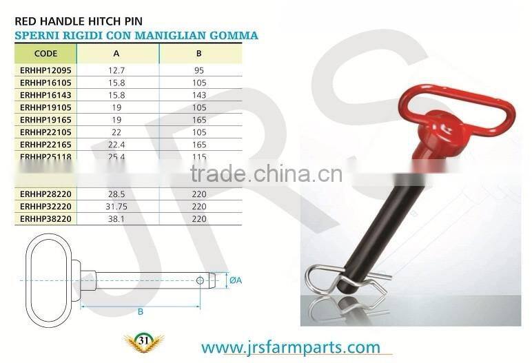 Red Handle Hitch pin with hair Pin for sale