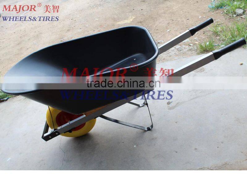 100L wooden handle wheelbarrow with one wheel