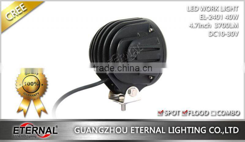 4.7in 40W round 4x4 Jeep off-road ATV UTV construction vehicles tractor trailer led work lights