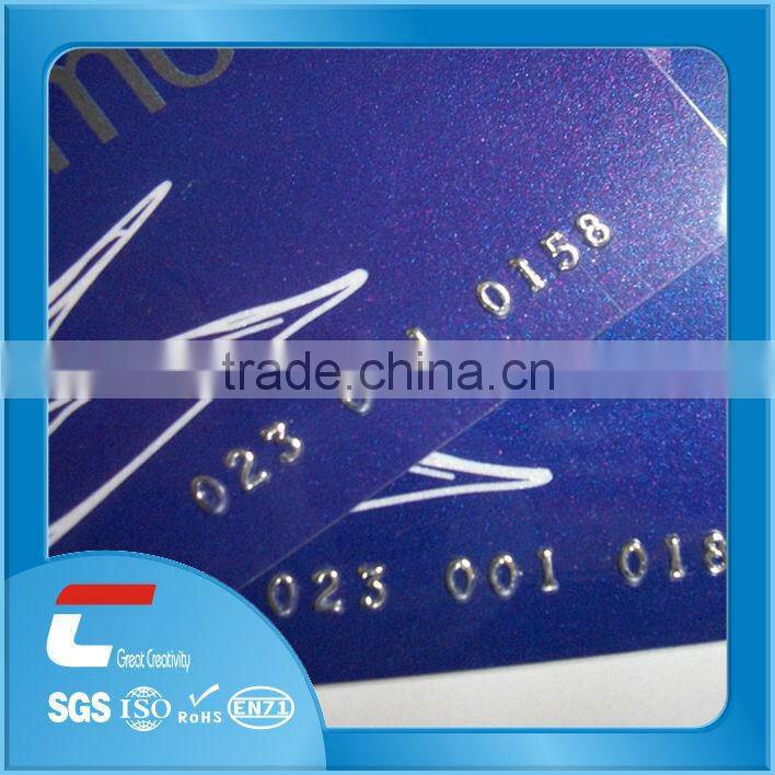 small embossed pvc card