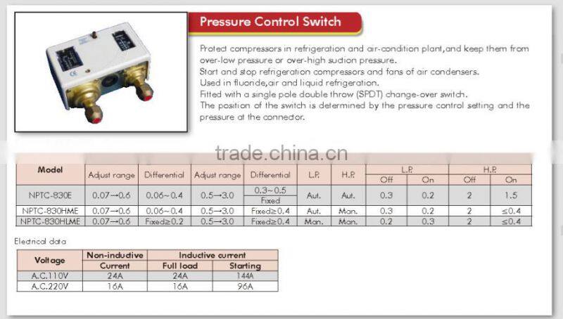 AC compressor pressure control switch