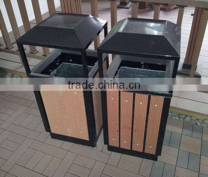 2016 High Quanlity Cheap Outdoor Environment wood plastic composite WPC Dustbin / Trash Can