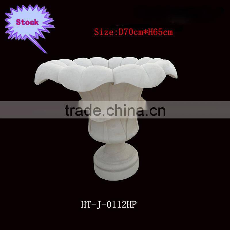 Garden Decoration White Marble Flowerpot