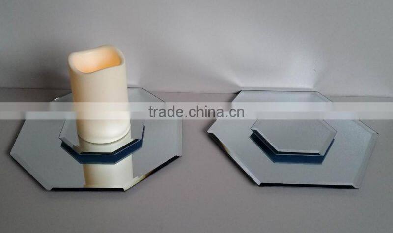 decorative beveled mirror glass plate