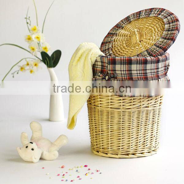 2016 wholesale cheap willow trash can baskets with with handle