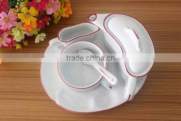 China manufacturers custom design ceramic 5pc breakfast tea set