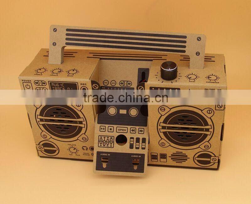 Creative DIY Foldable Loudspeaker Box Consist with Paper Materials, Funny Puzzle Loudspeaker, Classical Style LoudSpeaker box