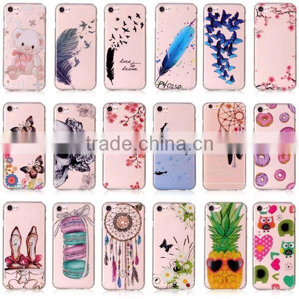 Custom design TPU soft phone case for iphone7, IMD technology phone case,IMD back cover for iphone7