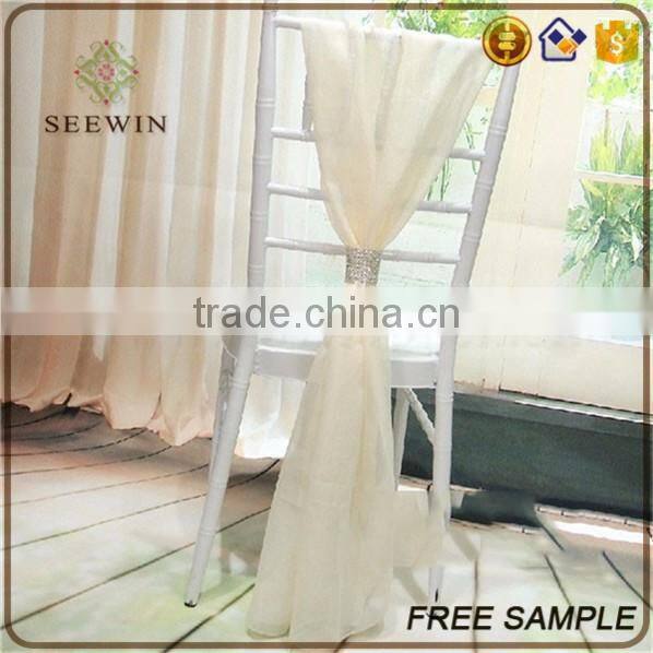 beautiful white soft wedding fancy party chair sash