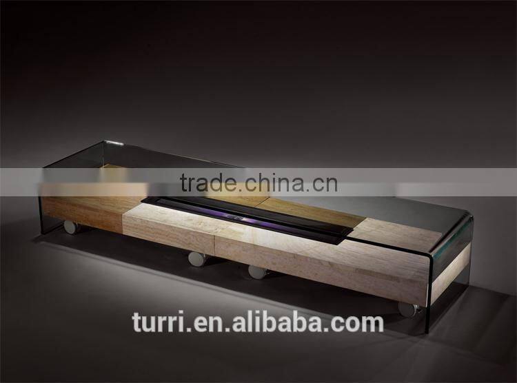 modern living room furniutre glass side table with wheels